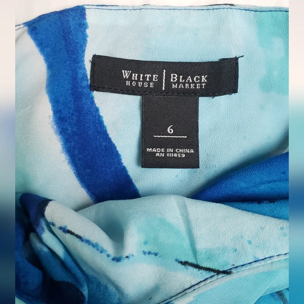 Coastal Resort Blue Floral Empire Waist High Low Dress Sz 6 Mermaid Ethereal - Picture 10 of 14